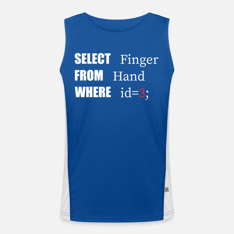 Handauswahl Finger, Lustiger Code. Programmierer-Sprache Funktionelles Kontrast-Tank Top für Männer 