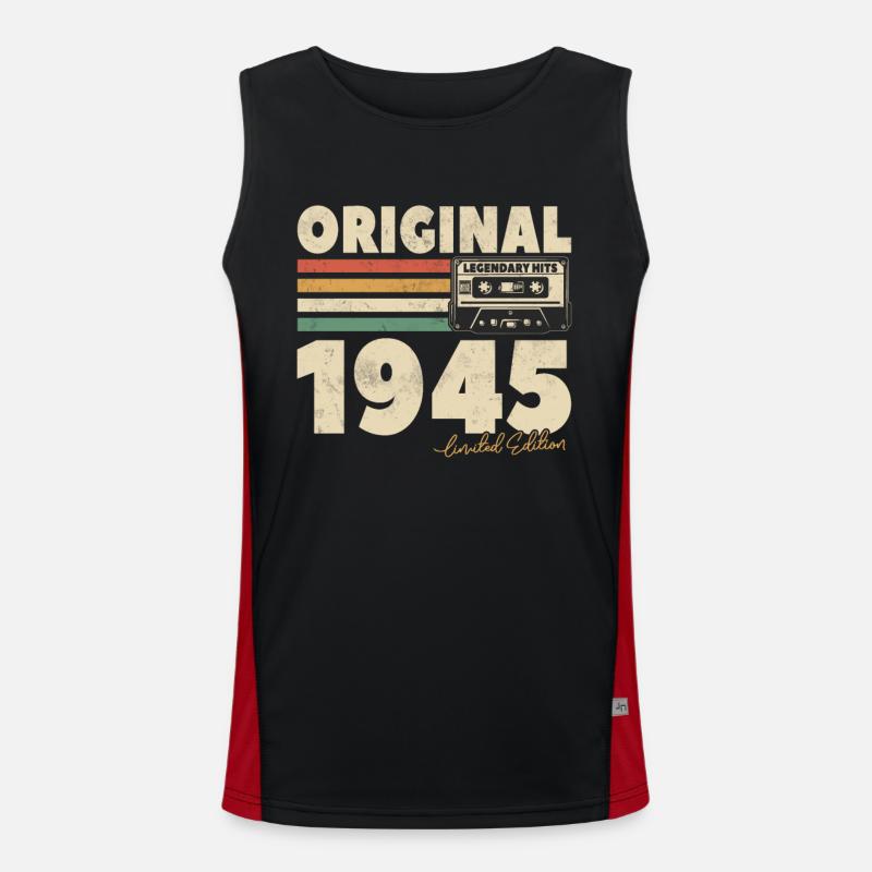 Cadeau millésime 1945, 78/79 ans Débardeur respirant contrasté Homme 