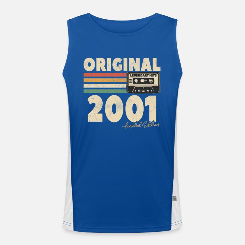 Vintage 2001 Gift 22/23 Years Men's Functional Contrast Tank Top 