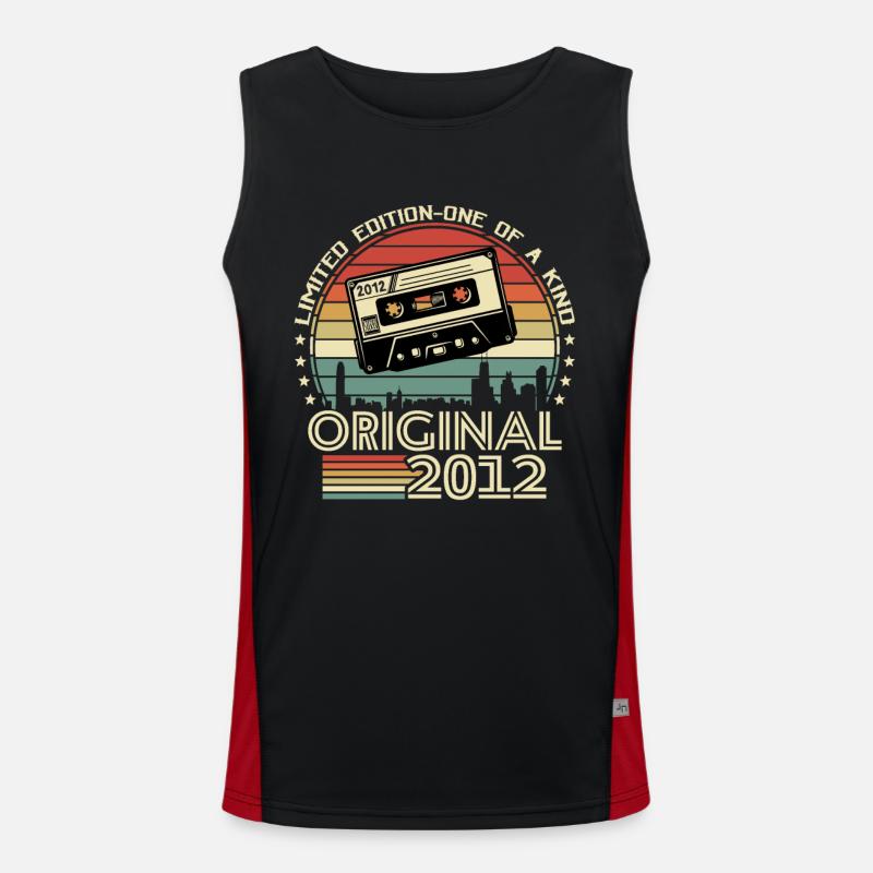 Retro 2012s Gift - Men's Functional Contrast Tank Top - black/red