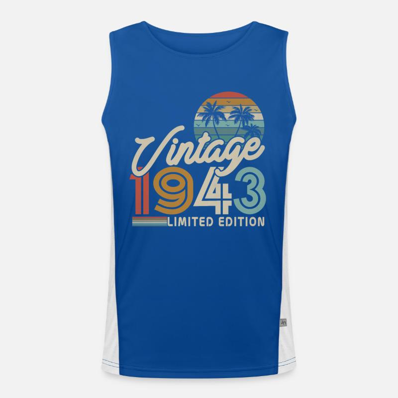 Vintage 1943 - 80 Jahre Geburtstagsgeschenk Funktionelles Kontrast-Tank Top für Männer 