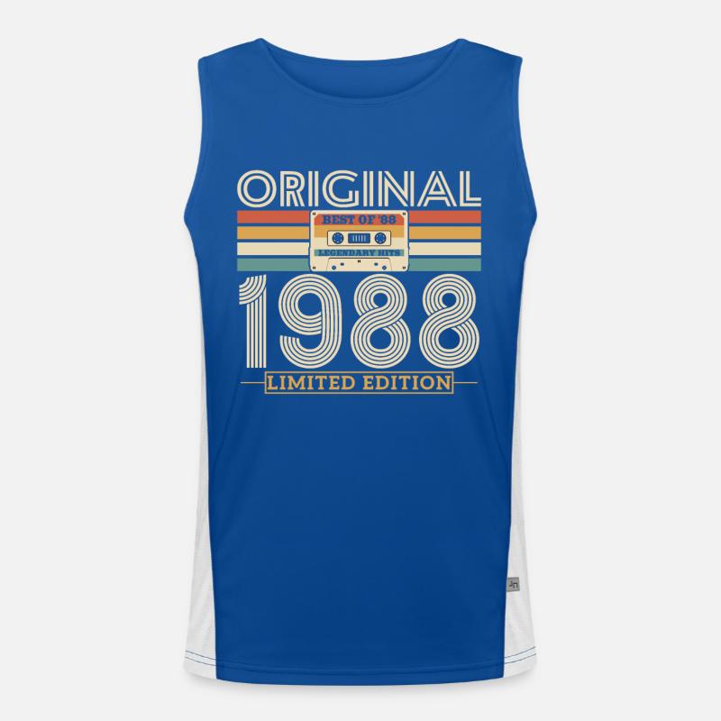Original birthday present 1988, 35/36 years Men's Functional Contrast Tank Top 