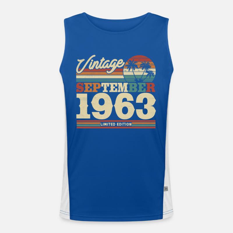 Vintage Geburtstagsgeschenk 1963 Funktionelles Kontrast-Tank Top für Männer 