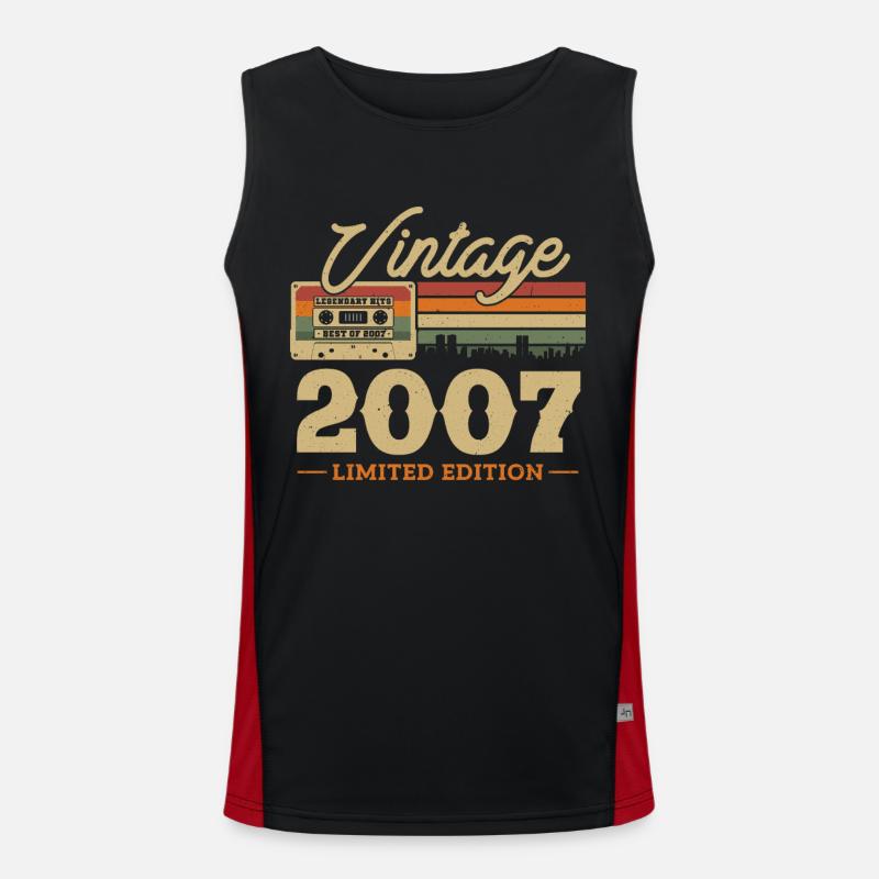 Vintage Geburtstagsgeschenk 2007 Funktionelles Kontrast-Tank Top für Männer 