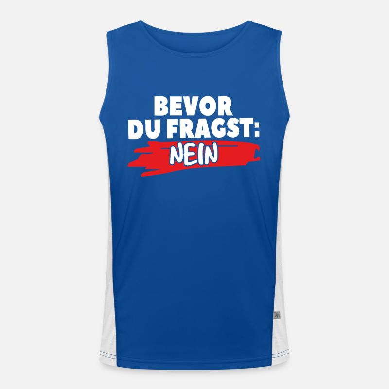 Vor deiner Frage: Nein Funktionelles Kontrast-Tank Top für Männer 