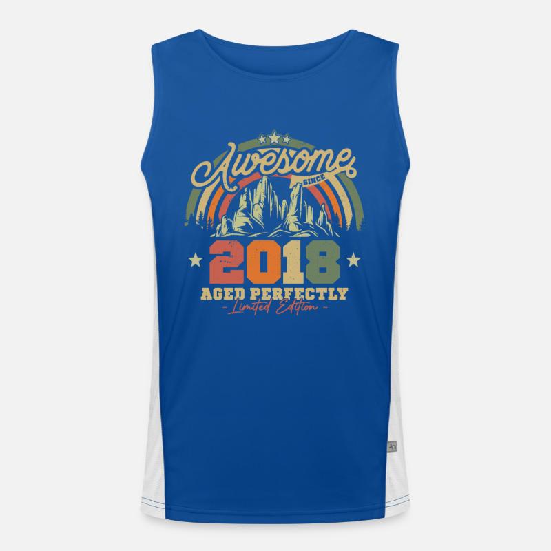 Vintage Birthday Gift 2018 Men's Functional Contrast Tank Top 