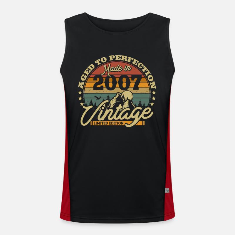 Vintage 2007 Geburtstagsgeschenk Funktionelles Kontrast-Tank Top für Männer 