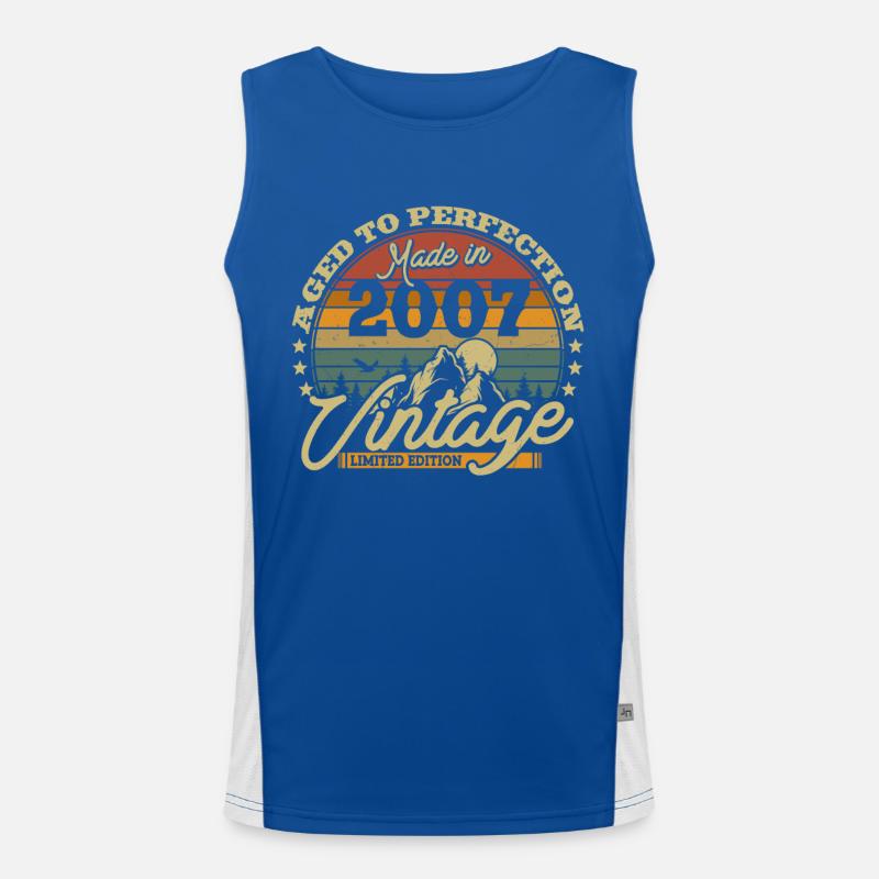 Vintage 2007 Birthday Gift Men's Functional Contrast Tank Top 