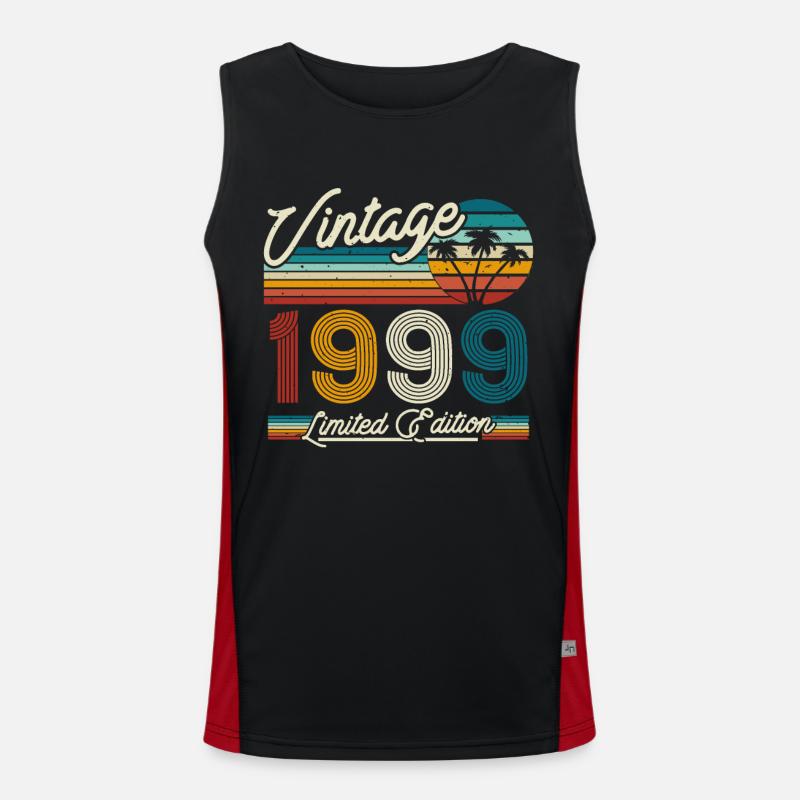 Birthday Gift Vintage 1999, 24/25 Years Men's Functional Contrast Tank Top 