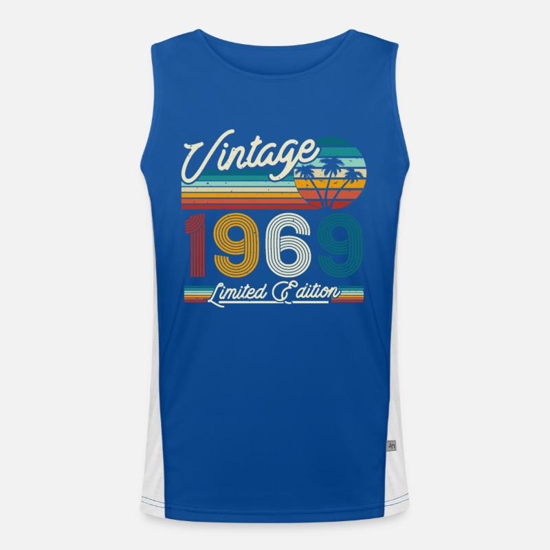 Vintage 1969 Gift 54/55 Years Men's Functional Contrast Tank Top 
