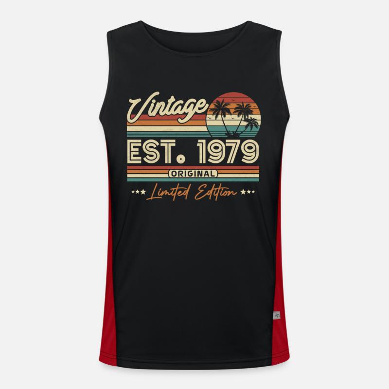Nostalgie 1979 Geburtstagsgeschenk Funktionelles Kontrast-Tank Top für Männer 