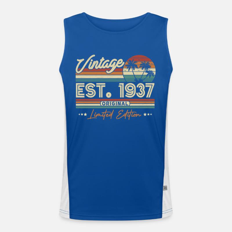1937 Birthday present Men's Functional Contrast Tank Top 