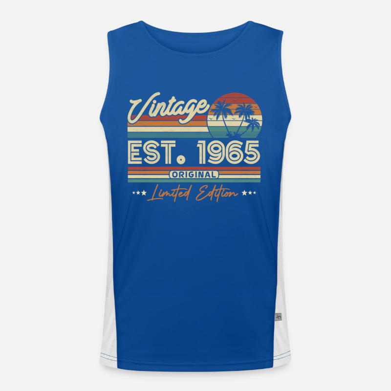 Nostalgic 1965 birthday year Men's Functional Contrast Tank Top 