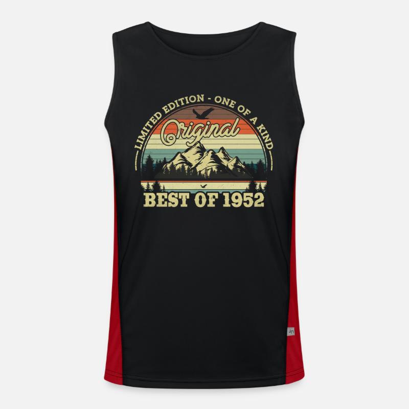 Nostalgie Geburtstagsgeschenk '52 Funktionelles Kontrast-Tank Top für Männer 