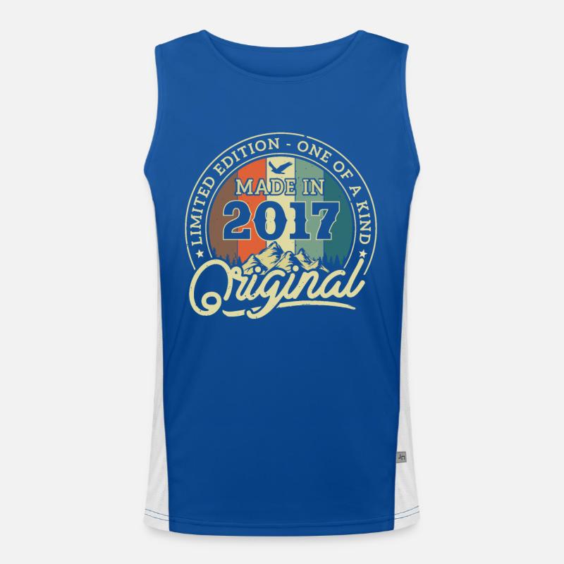 Retro Birthday Calendar 2017 Men's Functional Contrast Tank Top 
