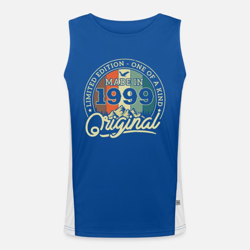 Nostalgisches Geschenk 1999 Geboren Funktionelles Kontrast-Tank Top für Männer 