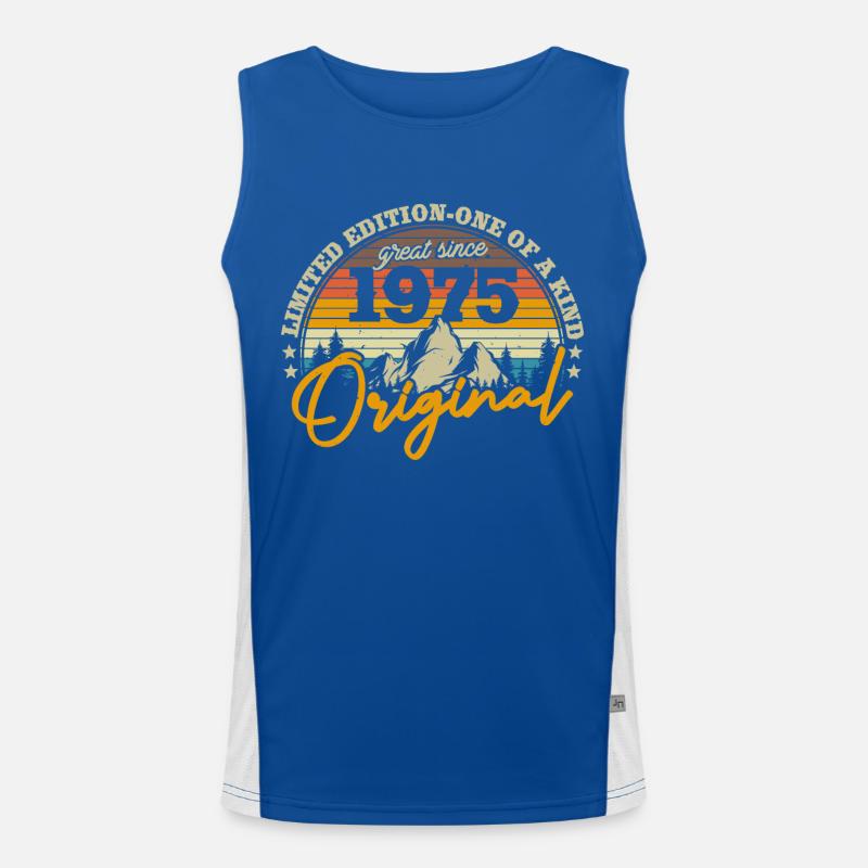 Nostalgisches Geburtstagsgeschenk '75 Funktionelles Kontrast-Tank Top für Männer 