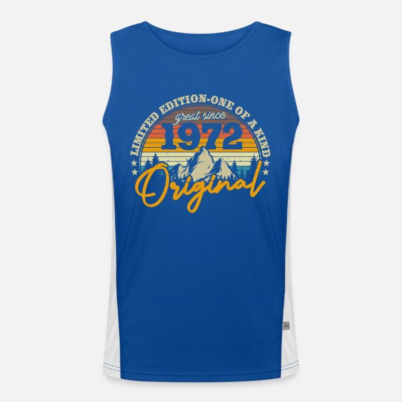 Nostalgie-Geschenk 1972 Funktionelles Kontrast-Tank Top für Männer 