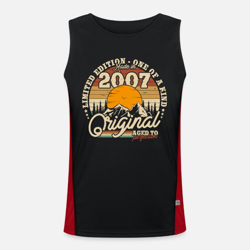 Vintage Wein 2007 - Perfektes Geburtstagsgeschenk Funktionelles Kontrast-Tank Top für Männer 