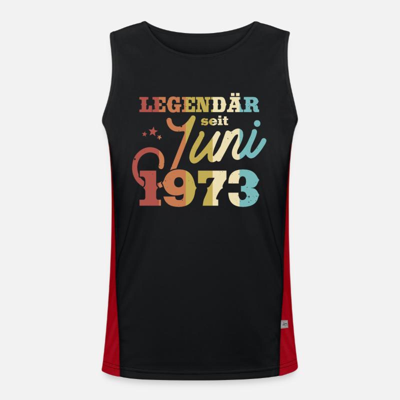 Nostalgie Geburtstag 1973 Funktionelles Kontrast-Tank Top für Männer 
