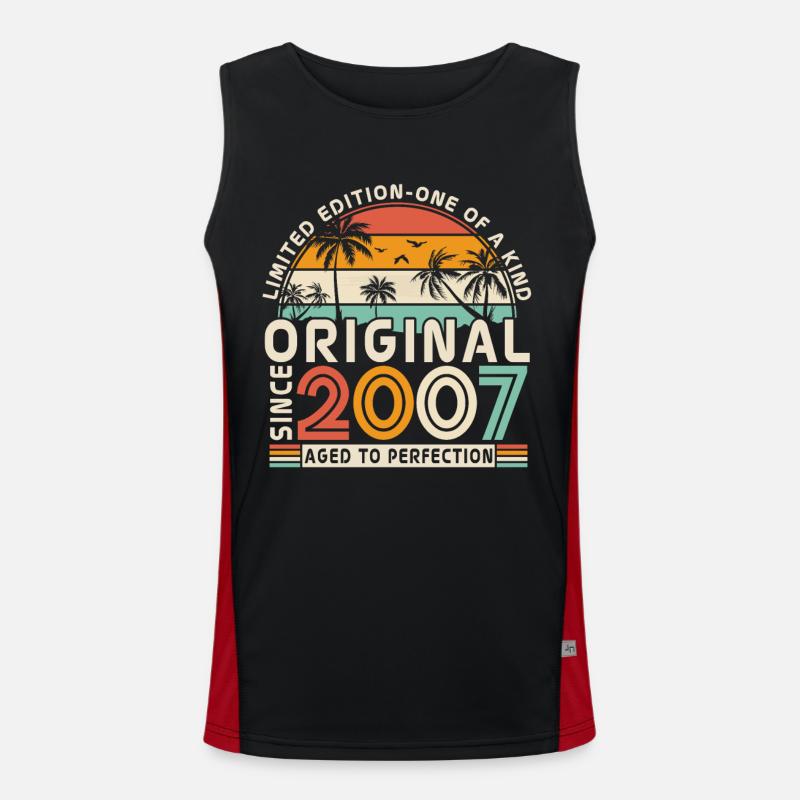 Vintage 2007 Geburtstag Funktionelles Kontrast-Tank Top für Männer 