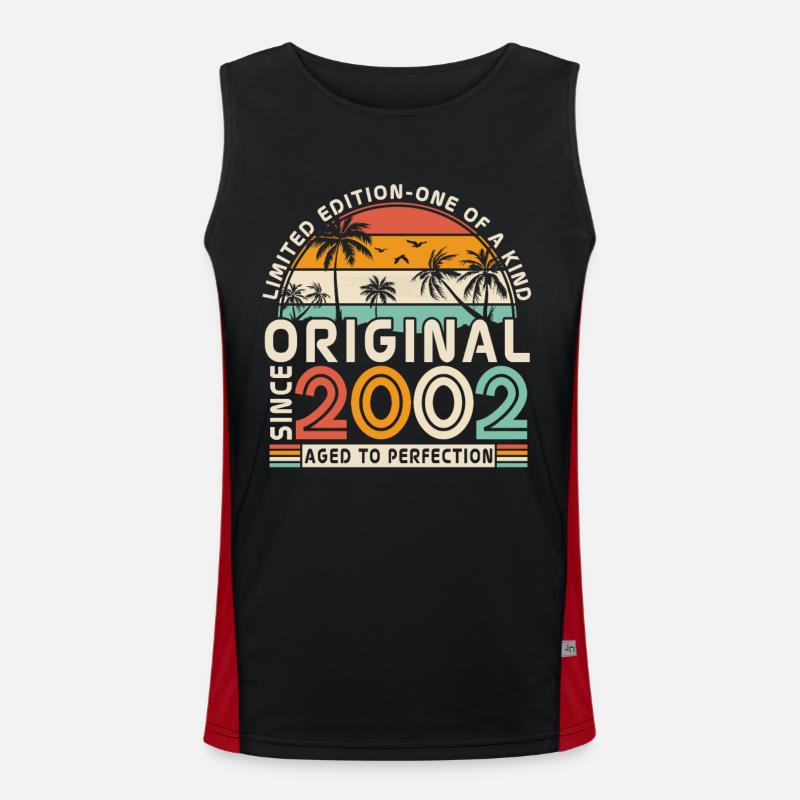 2002 Geburtstagslegende Funktionelles Kontrast-Tank Top für Männer 