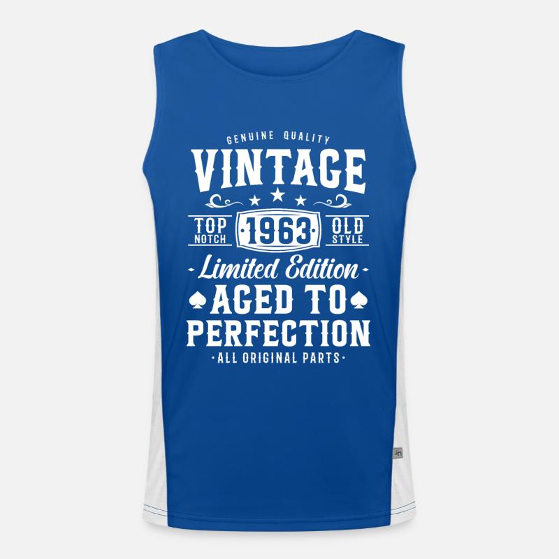 Nostalgisches 60. Geburtstagsgeschenk Funktionelles Kontrast-Tank Top für Männer 