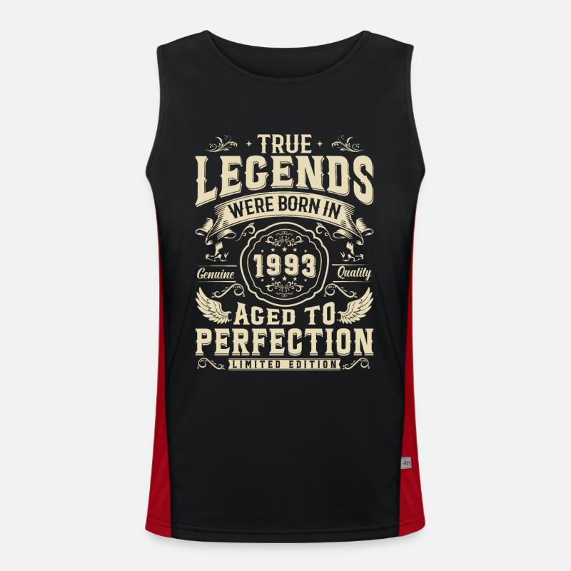 Legendary since '93 - Men's Functional Contrast Tank Top  - black/red