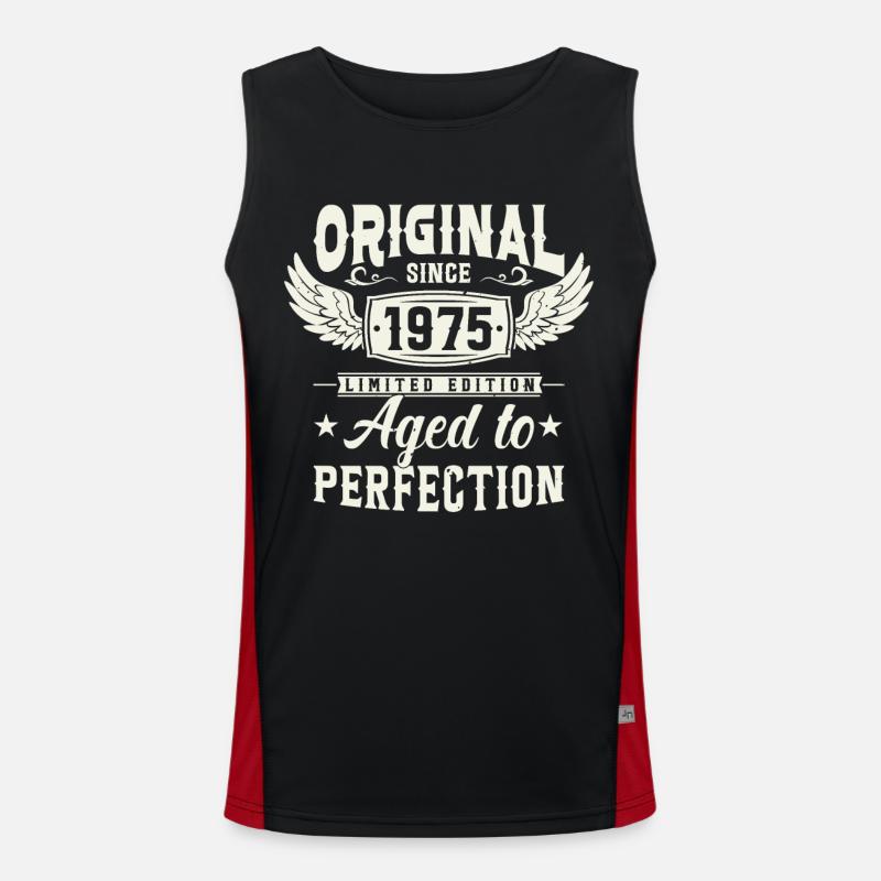 Birthday Legend '75 - Men's Functional Contrast Tank Top  - black/red