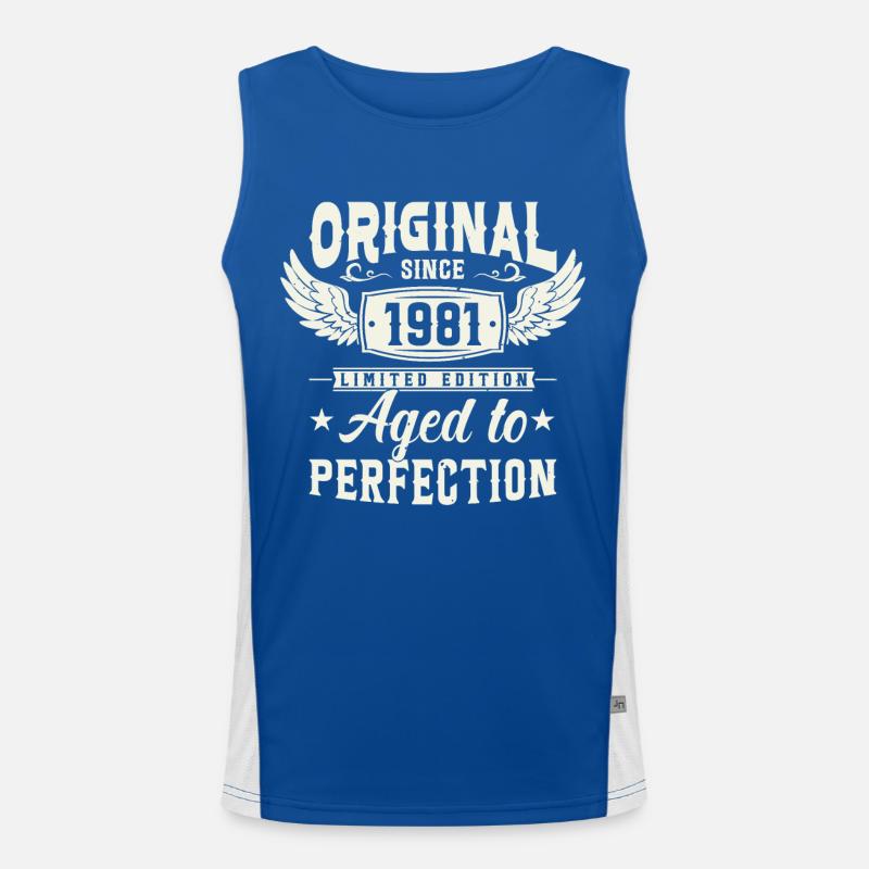 Legendärer 1981 Geburtstag Funktionelles Kontrast-Tank Top für Männer 
