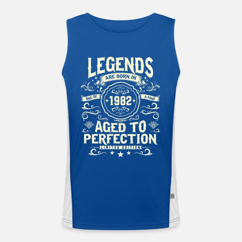 Idée cadeau millésime 1982 Débardeur respirant contrasté Homme 