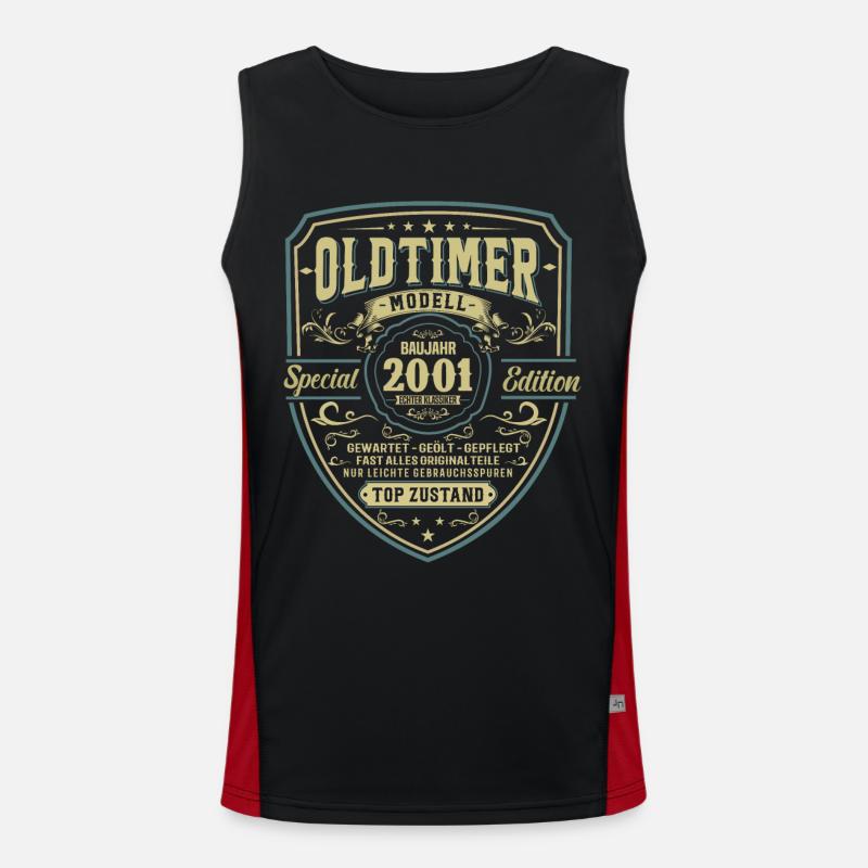 Vintage 2001 Geschenkidee Funktionelles Kontrast-Tank Top für Männer 