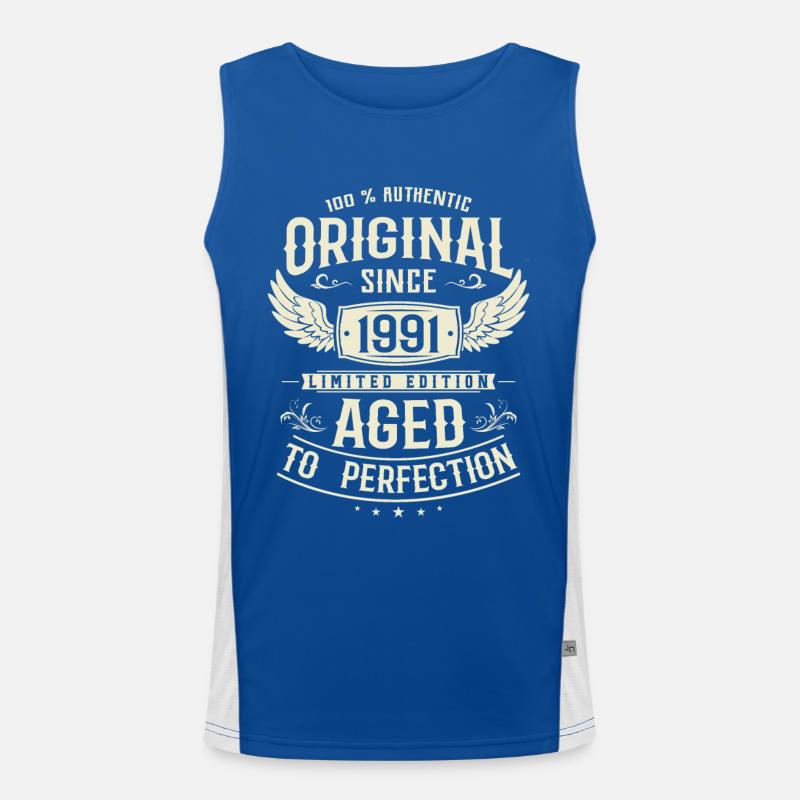 Retro Geschenk 1991, 32 Jahre Funktionelles Kontrast-Tank Top für Männer 