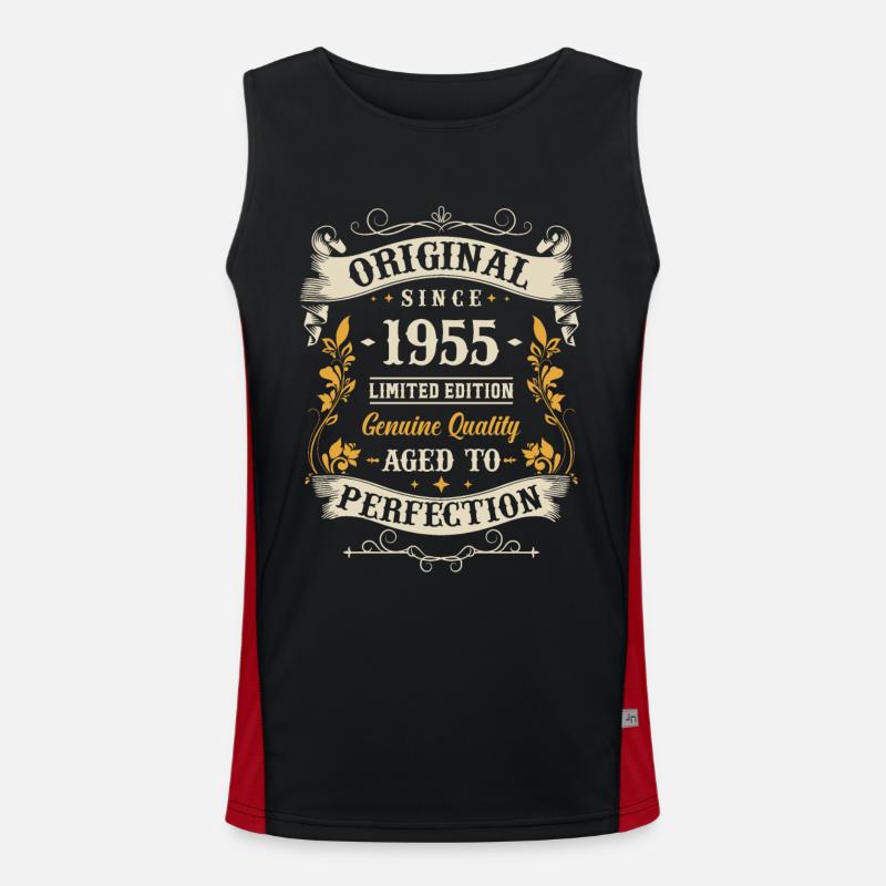 Birthday present born in 1955 68 years Men's Functional Contrast Tank Top 