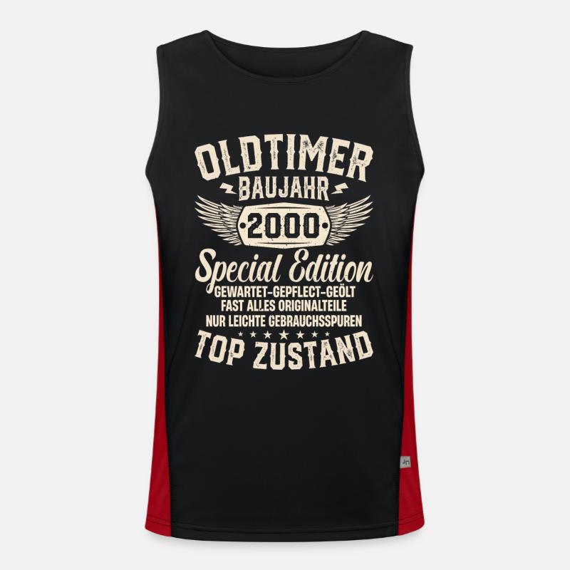 Retro Geburtstagsgeschenk '00 Oldie Funktionelles Kontrast-Tank Top für Männer 
