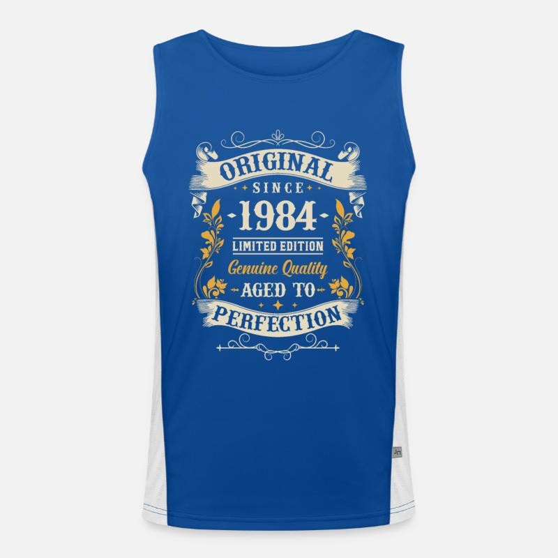 Retro Geburtstagsgeschenk 1984 Original Funktionelles Kontrast-Tank Top für Männer 