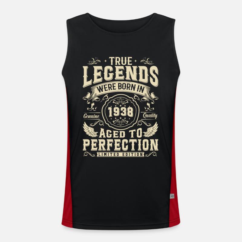 1938: Wahre Legenden Geburtstagsgeschenk Funktionelles Kontrast-Tank Top für Männer 