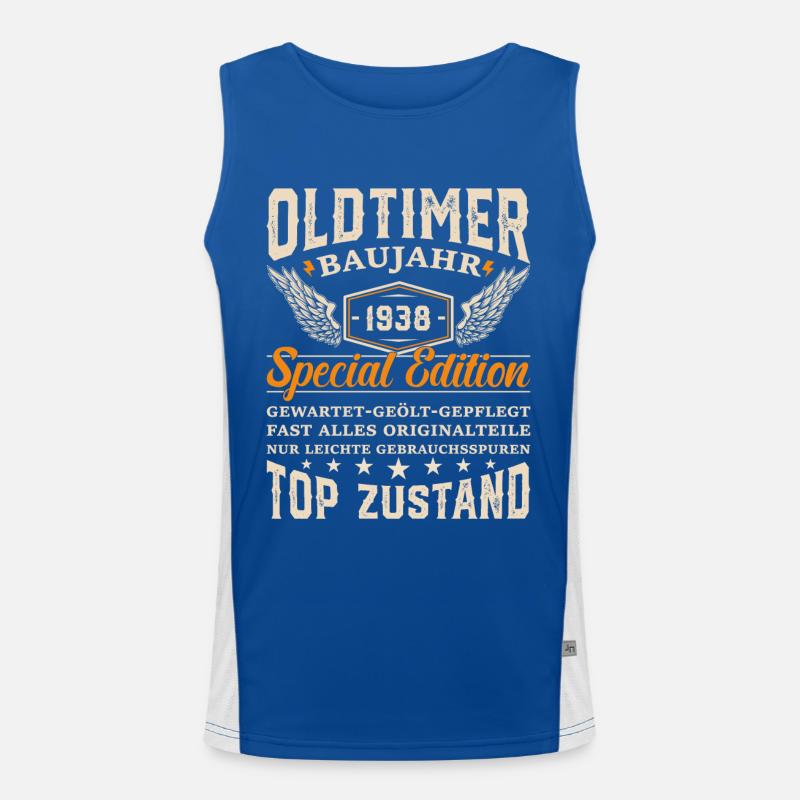 1938 Oldtimer Geschenk Funktionelles Kontrast-Tank Top für Männer 