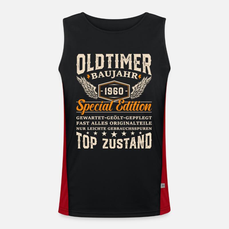 Nostalgie-Geschenk 1960er Oldtimer Funktionelles Kontrast-Tank Top für Männer 