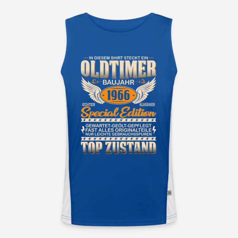 Nostalgie 1966 Geschenk Funktionelles Kontrast-Tank Top für Männer 