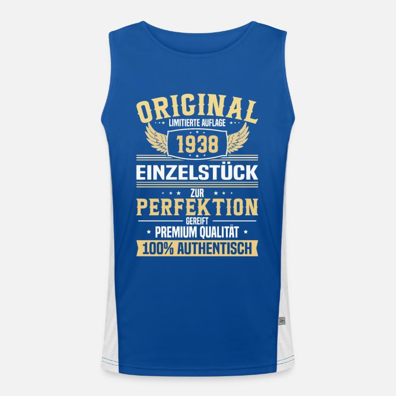 1938 Geburtstagsedition - Einzigartiges Geschenk Funktionelles Kontrast-Tank Top für Männer 