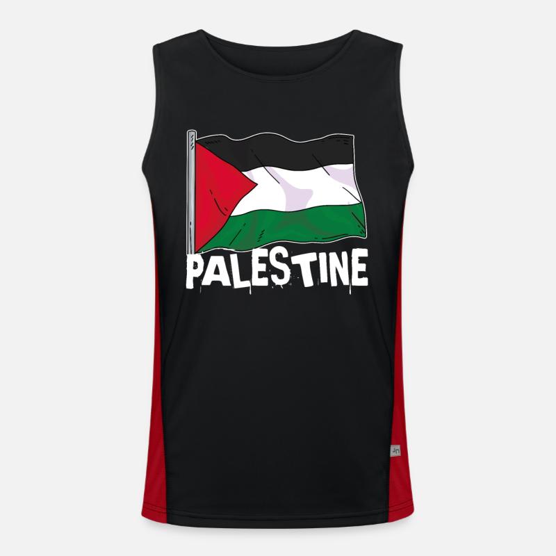 Fier du drapeau de la Palestine Débardeur respirant contrasté Homme 