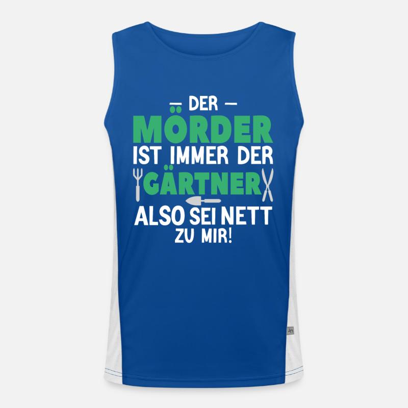 Mörder ist der Gärtner Funktionelles Kontrast-Tank Top für Männer 