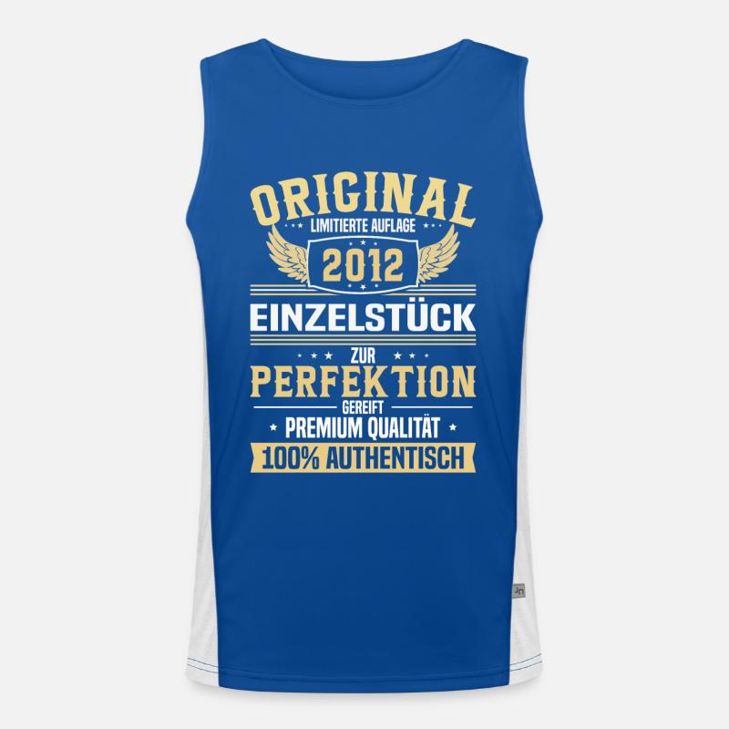 Vintage Jahrgangsgeschenk 2012 Funktionelles Kontrast-Tank Top für Männer 