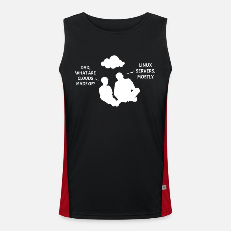 Linux Server Cloudscape - Men's Functional Contrast Tank Top  - black/red