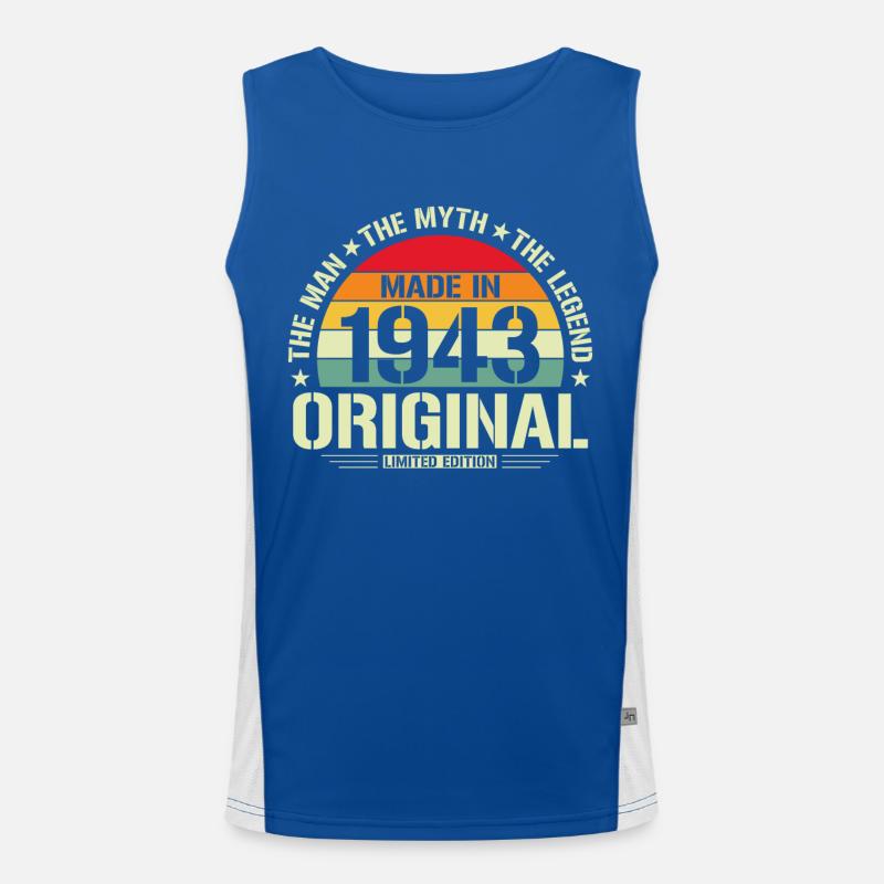 Mythos 1943 Geburtstag Funktionelles Kontrast-Tank Top für Männer 