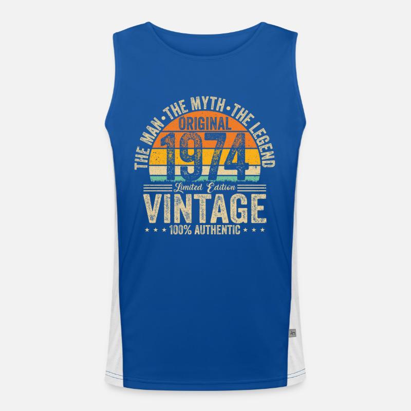 1974 Original Vintage Geschenk Funktionelles Kontrast-Tank Top für Männer 