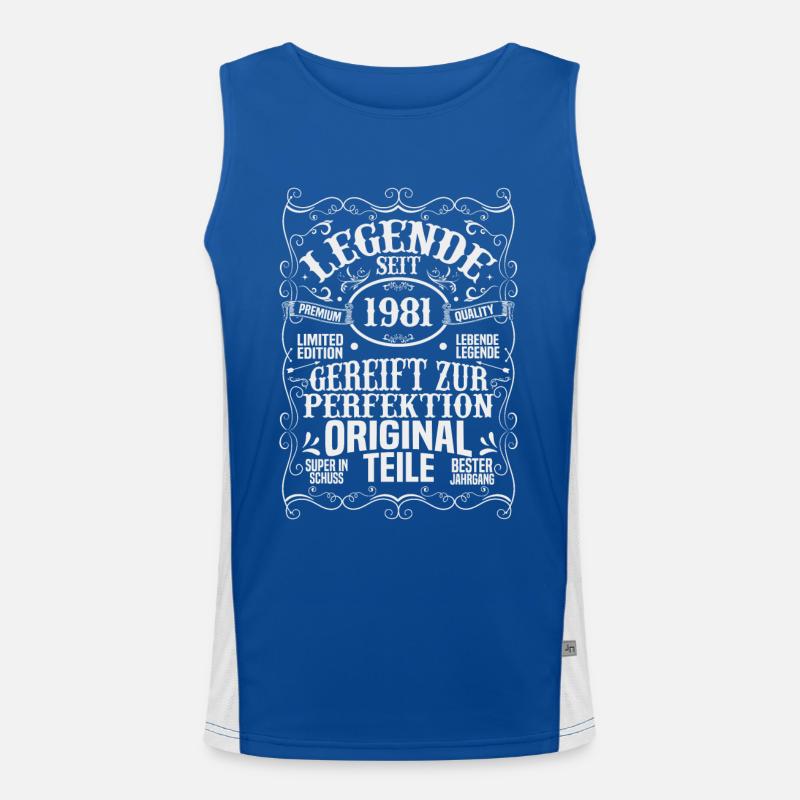 1981 Geburtstag Funktionelles Kontrast-Tank Top für Männer 
