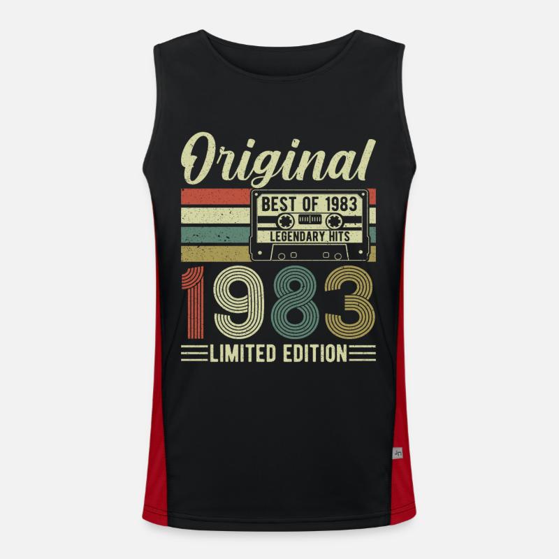 1983 Geburtstagsshirt Funktionelles Kontrast-Tank Top für Männer 