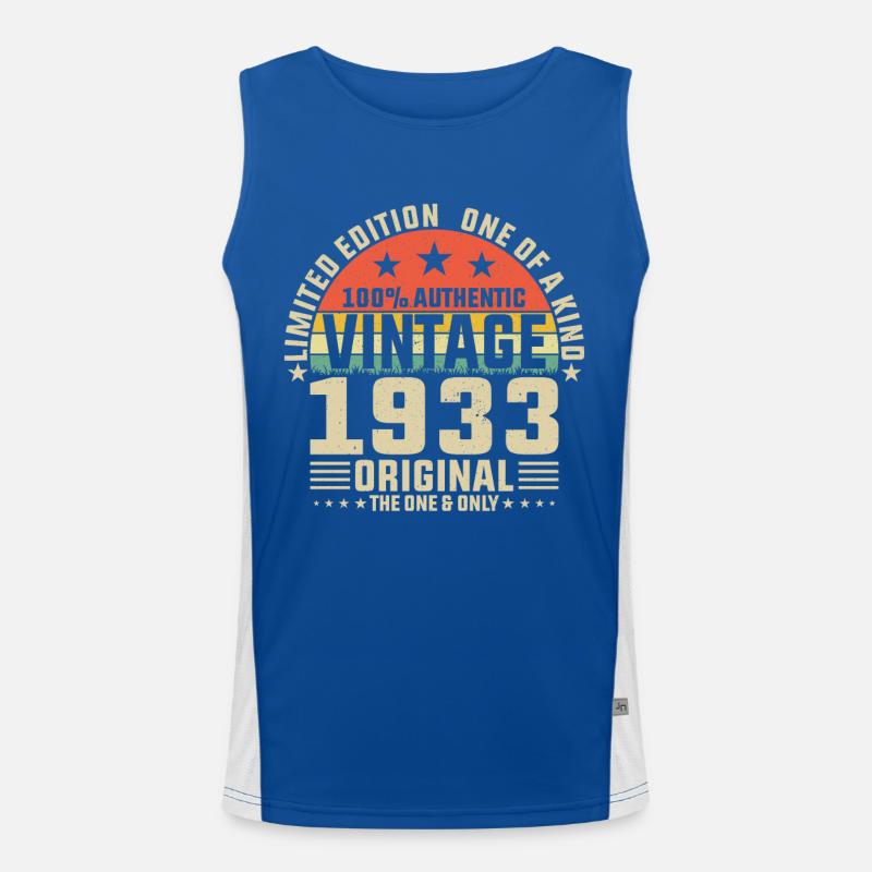 1933 - 90. Geburtstagsgeschenk Funktionelles Kontrast-Tank Top für Männer 